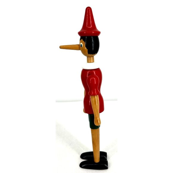 Wooden Pinocchio with Movable Joints Posable Head And Hips Rotate 12" - Picture 7 of 10